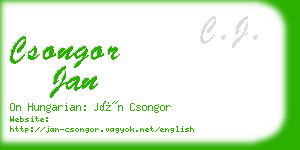 csongor jan business card